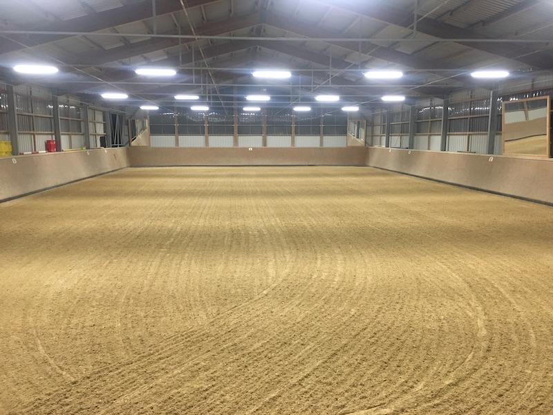 Großzügige Reithalle mit gepflegtem Sandboden
